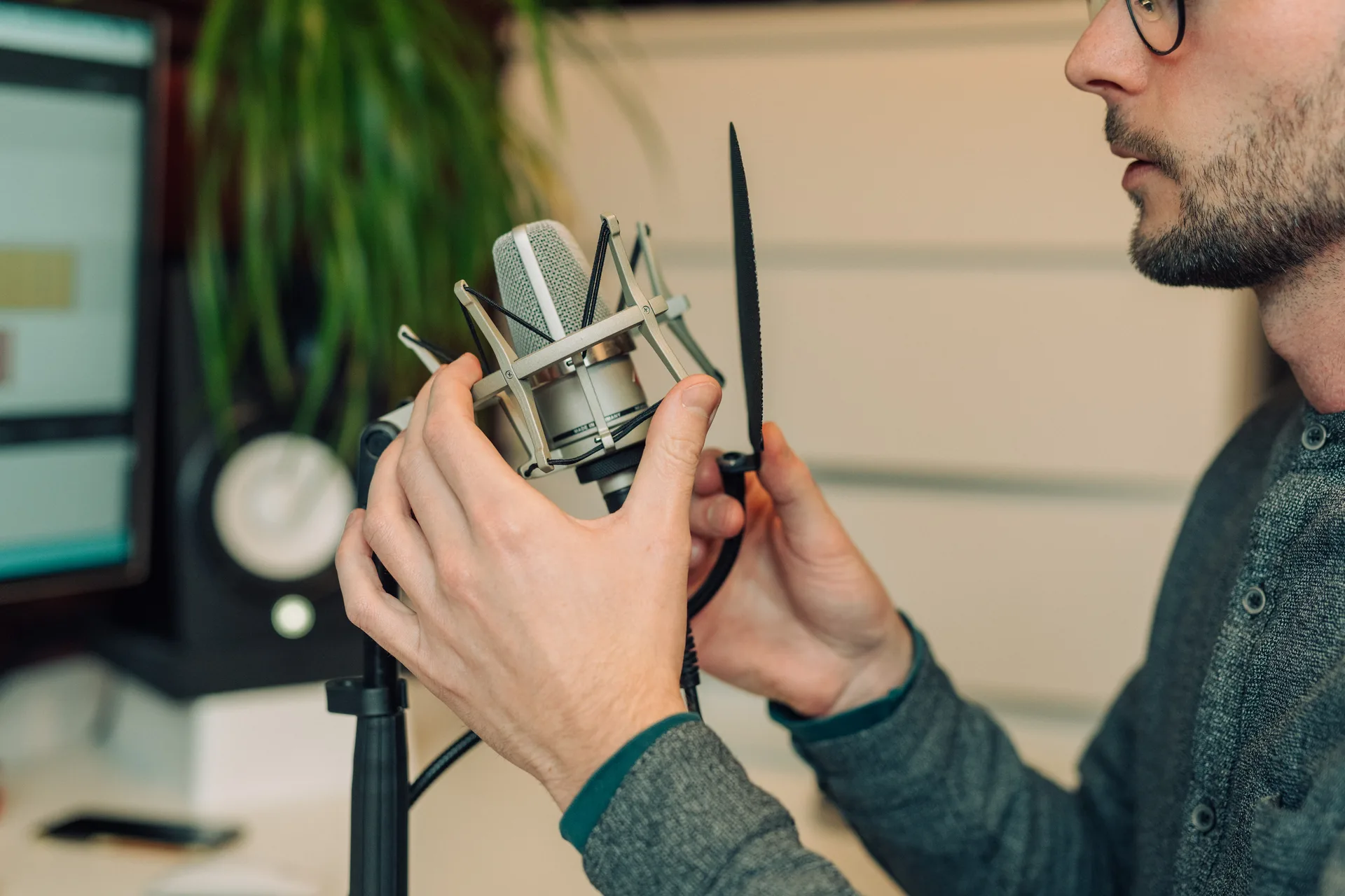 Homestudio van een voice-over — opnemen en editen, foto: Illias Teirlinck